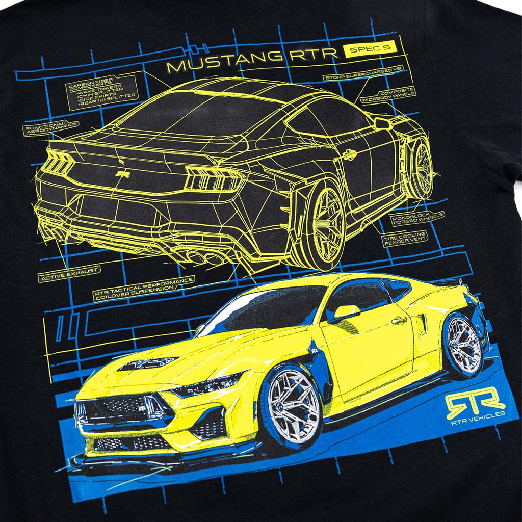 2026 Mustang RTR Spec 5 Blueprint T-Shirt - Image 5