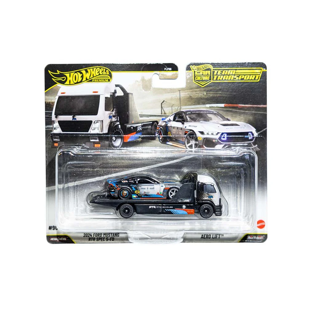 Hot Wheels 1/64 Scale 2024 Ford Mustang RTR Spec 5-FD with Hauler