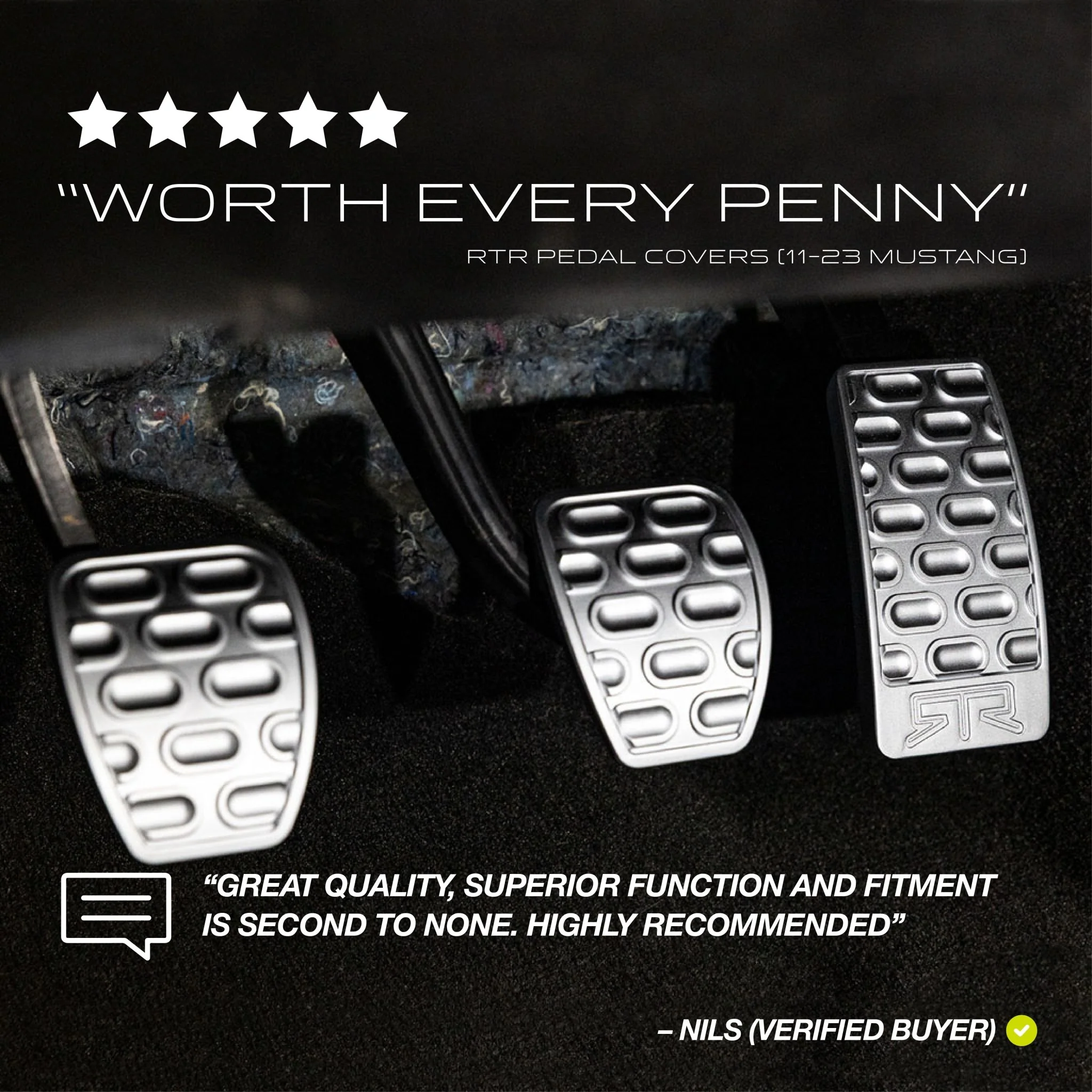 RTR Pedal Covers (11-23 Mustang) - Image 2